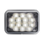 Luz perimetral LED claro 7x9 con bisel color blanco