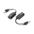 Kit de transceptores activos con conector para alimentación (12V/24VCD/AC) TurboHD para aplicaciones de video por UTP Cat5e/6 en HD. Distancia de hasta 150 m en 4K